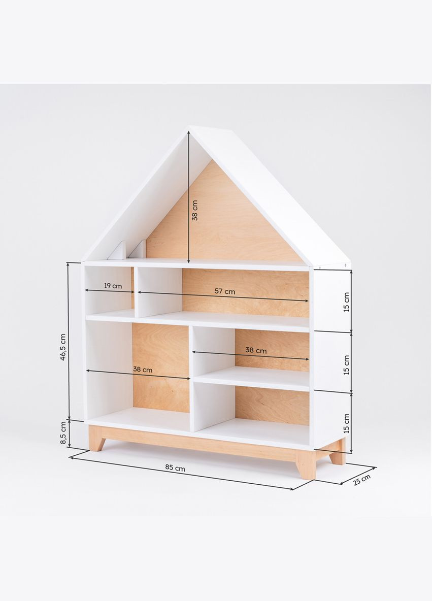 Стелаж із полицями для іграшок Будинок Сірий дерев'яний Twins (329444196)