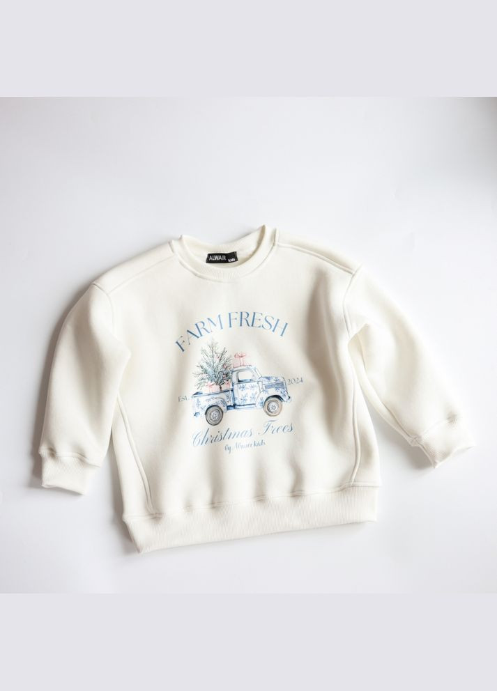 Білий світшот різдвяний alwairkids Qoopixie (314826769)