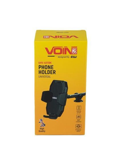 Тримач мобільного телефону UHV-4011BK (60-95мм) на гнучкій, подовженій ніжці VOIN (362607097)