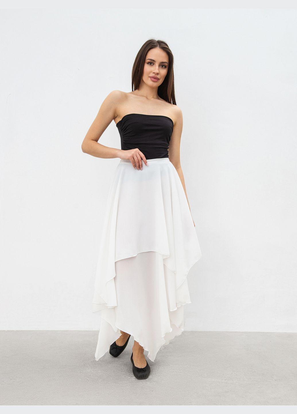 Молочная однотонная юбка Romashka