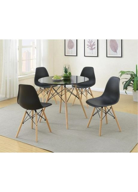 Крісло для кухні на ніжках В-173 FULL KD чорне (4 шт) Bonro (341533510)