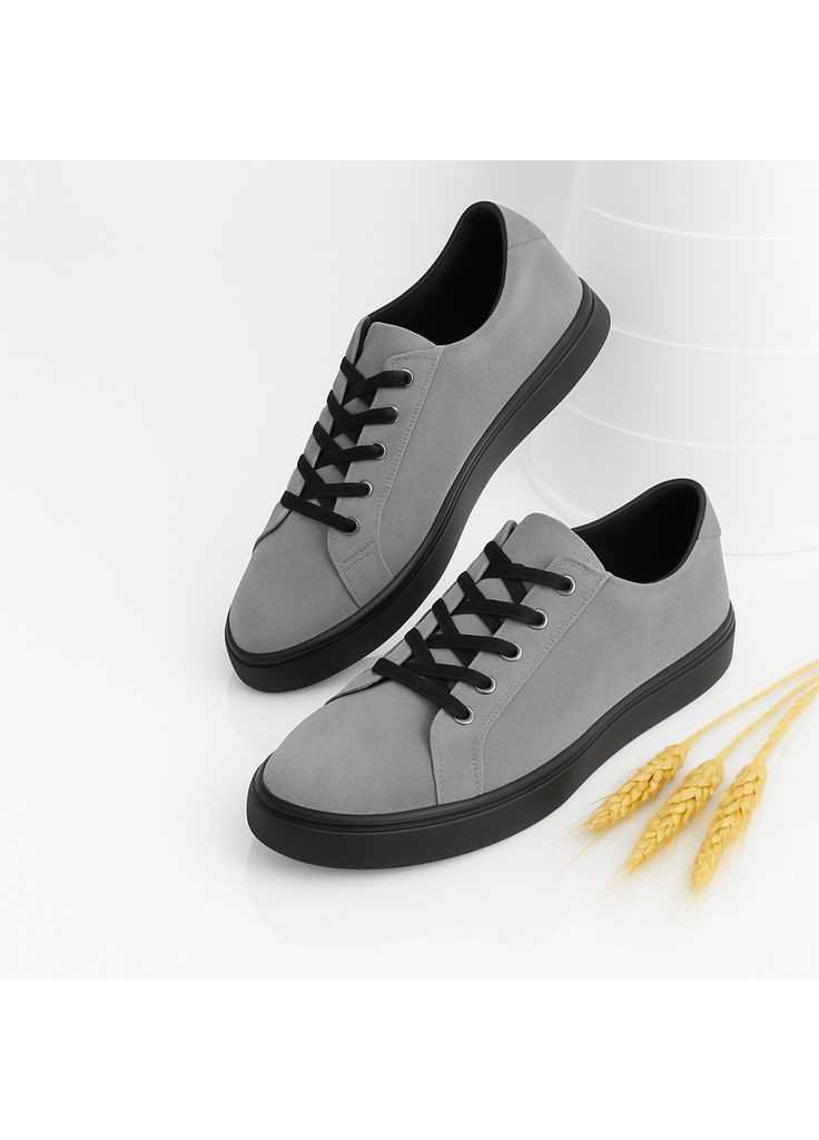 Сірі Осінні чоловічі кросівки lux 2218 сірі замшеві демісезонні Kindzer Lux-2218