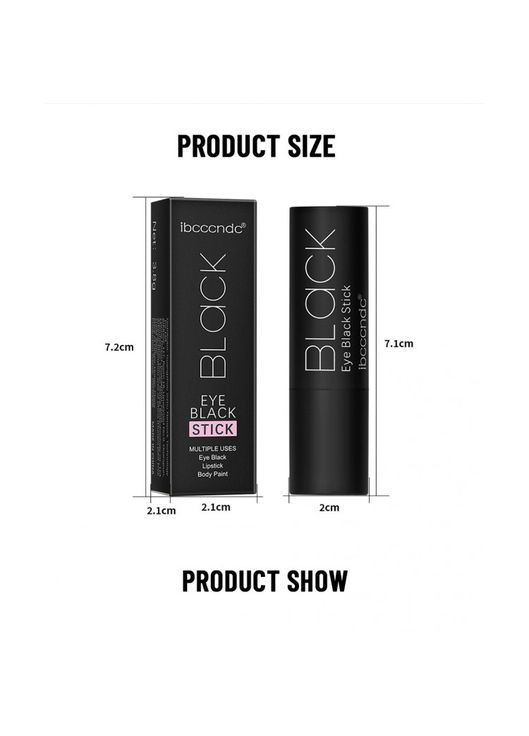 Помада матовая черная ibcccndc Eye Black Stick, матовая черная помада для грима, 3,8 г No Brand (369766312)