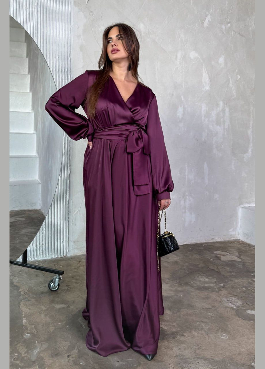 Бордовое праздничный, вечернее платье цвета марсала из шелка Jadone Fashion однотонное