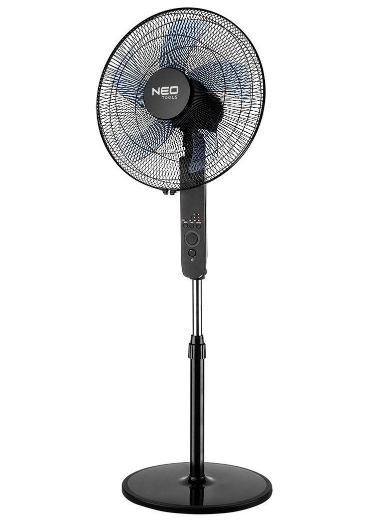 Напольный вентилятор NT02 профессиональный, 40см, 45Вт, опора круглая, двигатель медь 100%, пульт, Neo Tools (342114007)