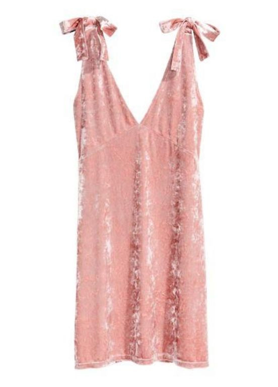 Пудровое праздничный, повседневный, вечернее, кэжуал платье бархат 05159705 36 s розовое с открытыми плечами H&M