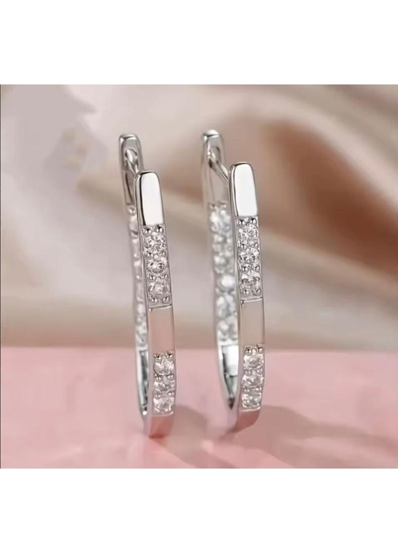 Сережки з камінчиками, сережки з камінцями, сережки конго, сережки кільця, сережки геометрія Fashion Jewelry (369724191)