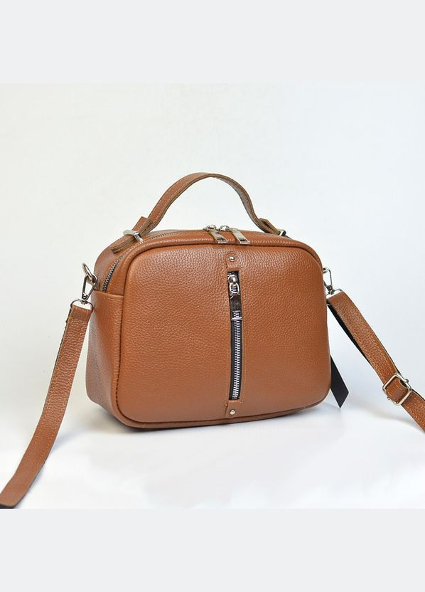 Руда жіноча шкіряна маленька молодіжна сумка крос боді через плече Serebro (342374874)