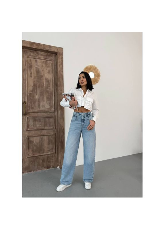 Женские джинсы широкого кроя с высокой посадкой, Размер одежды S, Цвет Джинс. Top Secret Denim (354697517)