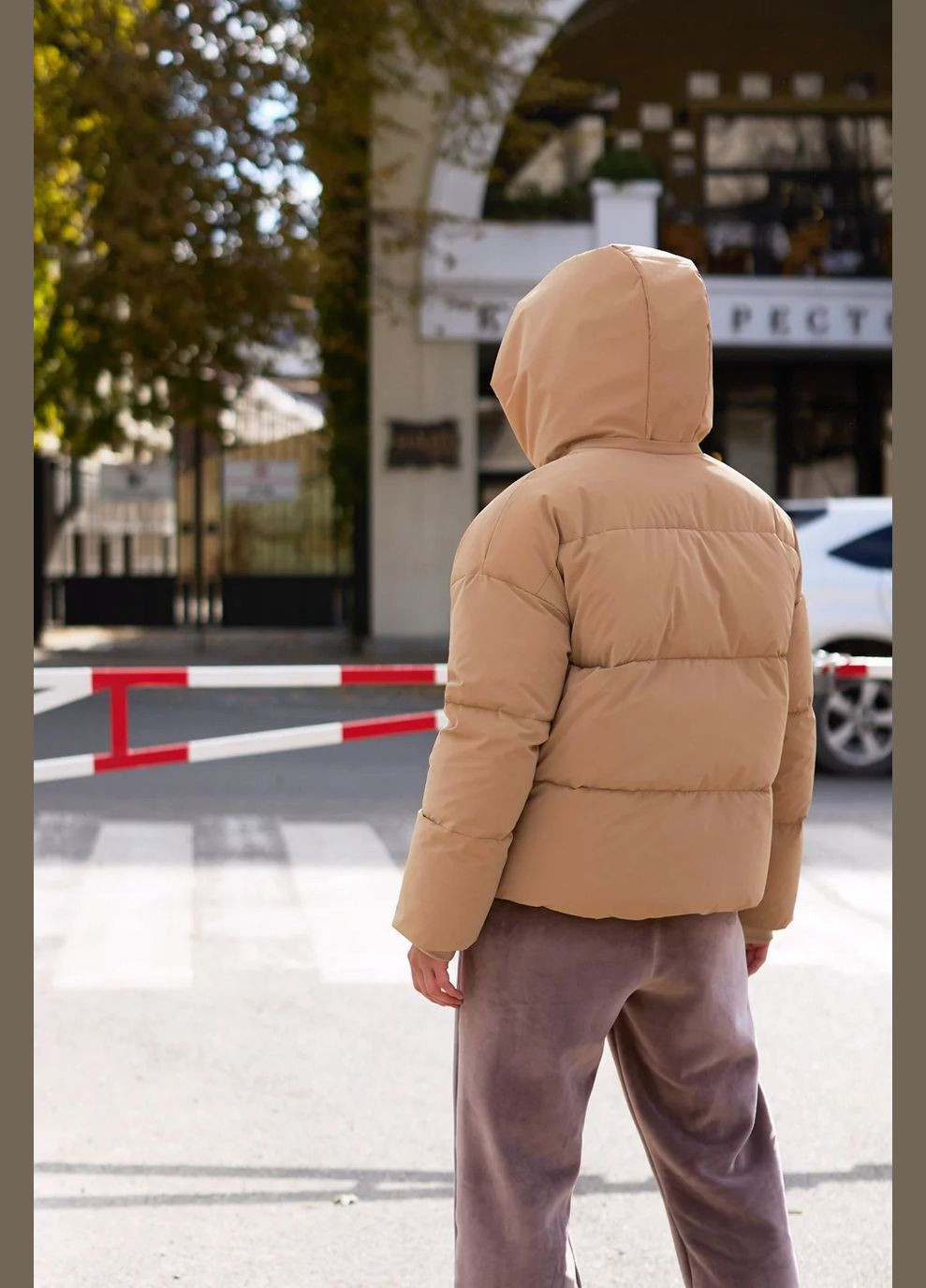 Кавова демісезонна куртка пуховик Seventeen