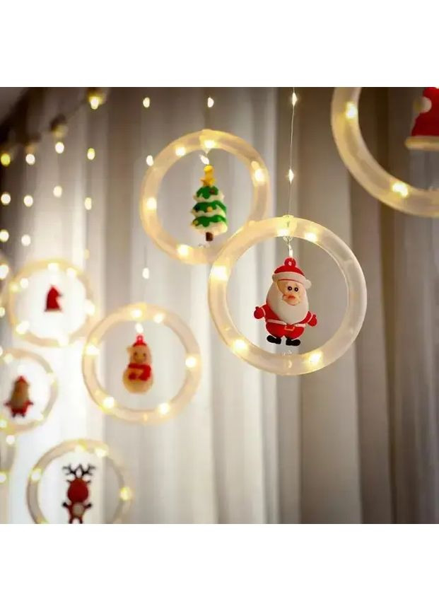 Гірлянда штора "Круги та кулі" 3м тепле біле світло Zibi (363833430)