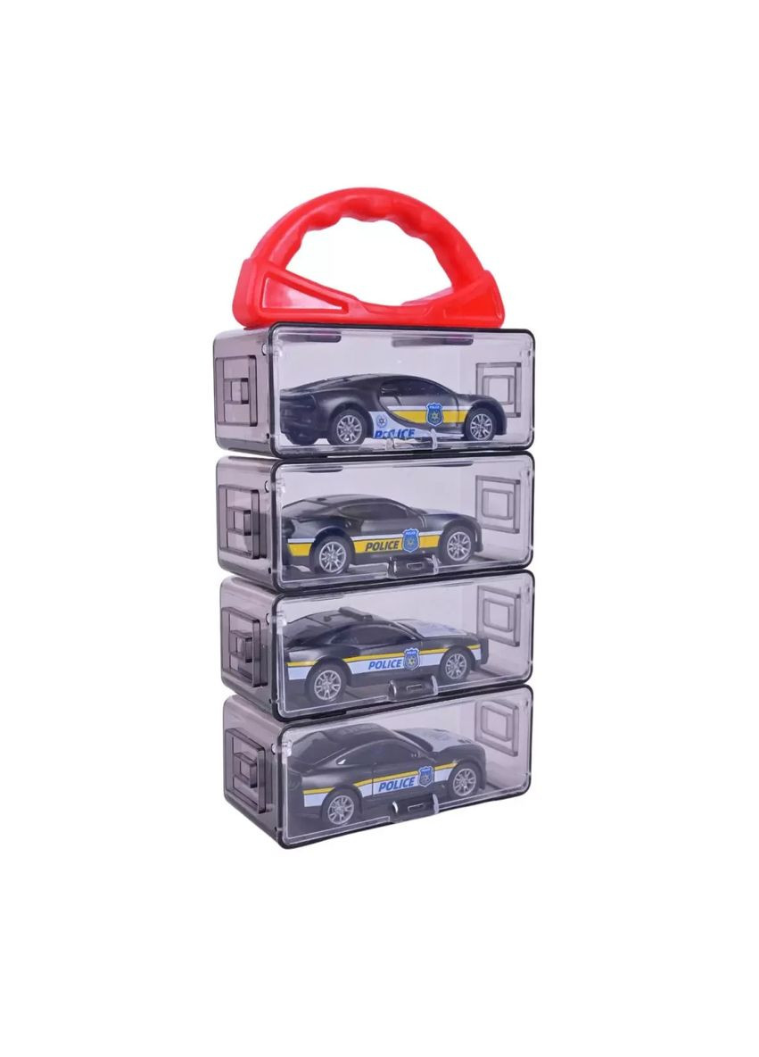 Іграшка набір машин легкових поліція металевих 4 штуки 485-2A Ціна за бокс 12 штук No Brand (362429039)