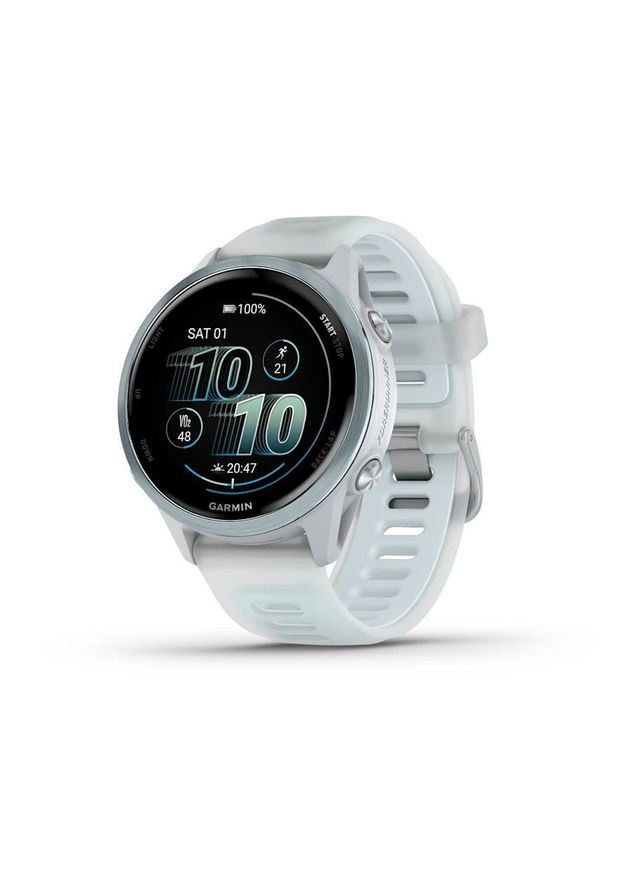 Смарт-час Forerunner 570 (42 мм), алюминиевый безель небесно-голубого цвета с бело-голубым ремешком. Garmin 010-02970-01 (360393566)