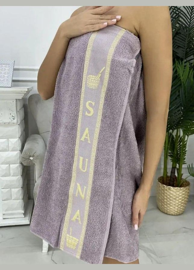 Махровый Турецкий банный набор с чалмой для бани и сауны Коричневый (П4К-К0406-05) No Brand (323161116)