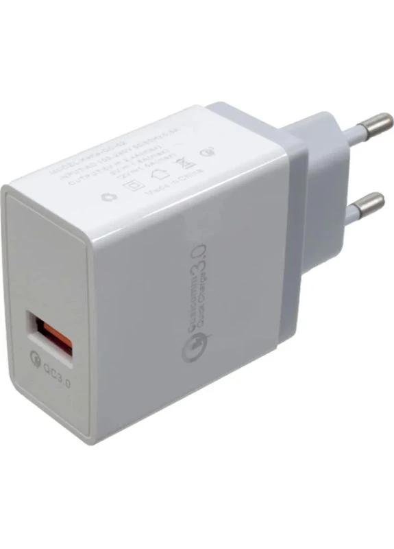 Зарядний пристрій USB QC3.0 2.4A white (PN-QC3-220V-W) Patron (400017287)