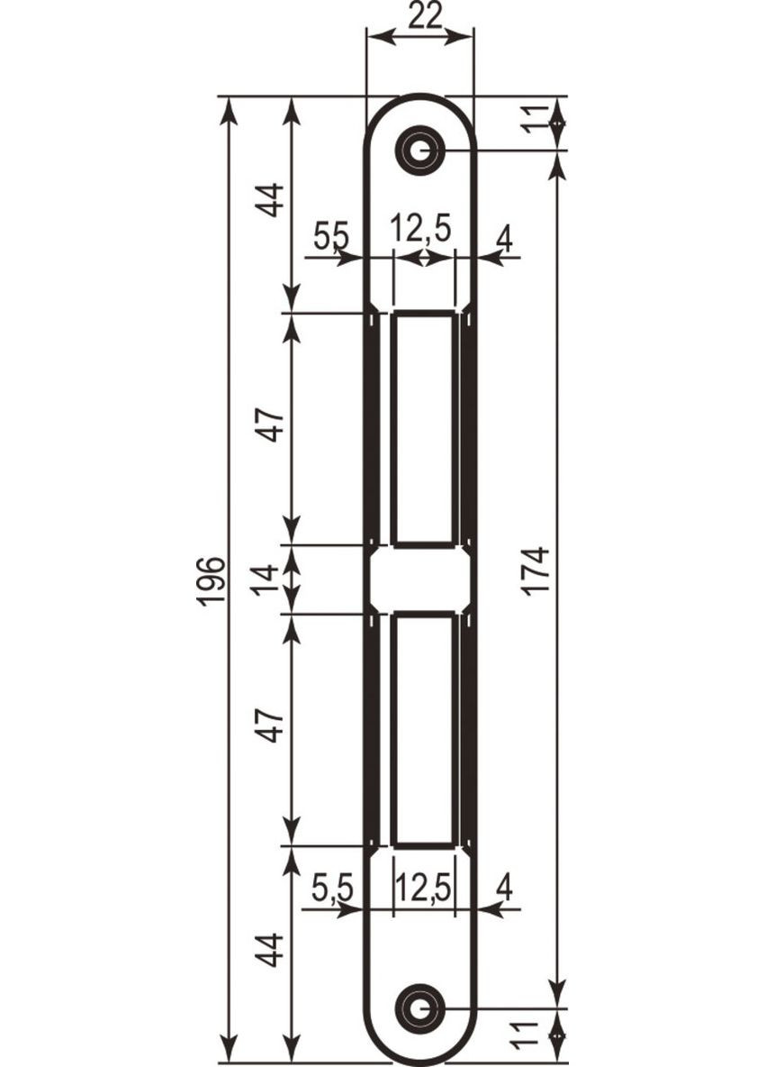 Art. B010000103 відповідна планка до замку латунь без відб AGB (322520314)