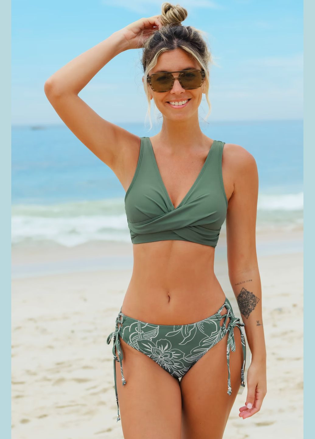 Комбинированный летний купальные трусики CUPSHE