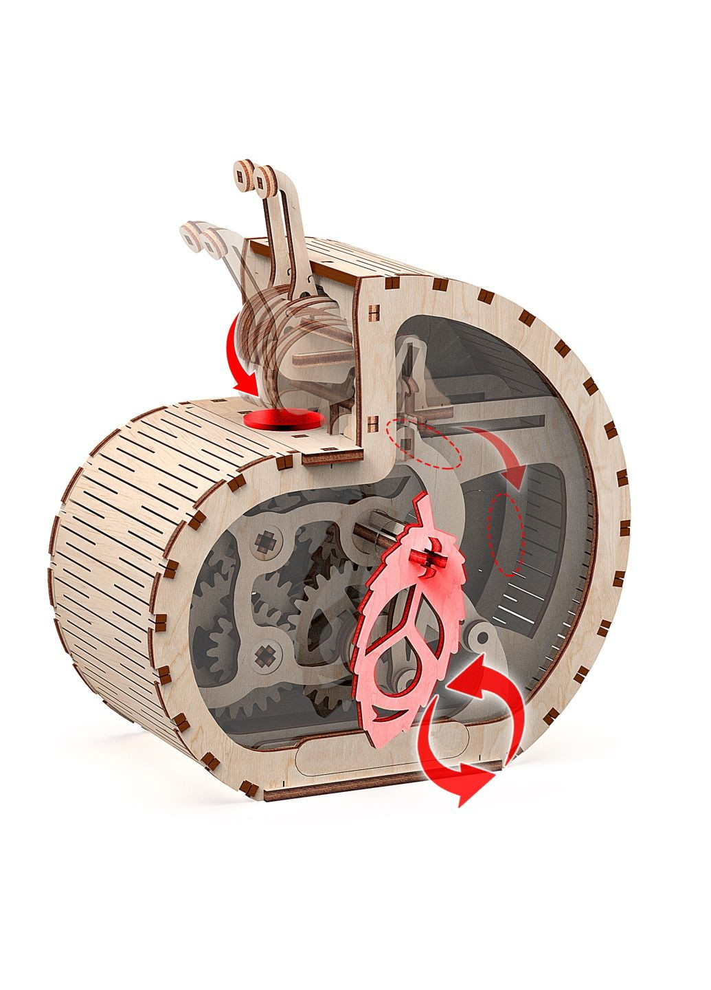 Деревянный механический 3d конструктор Улитка-копилка S No Brand (295376489)