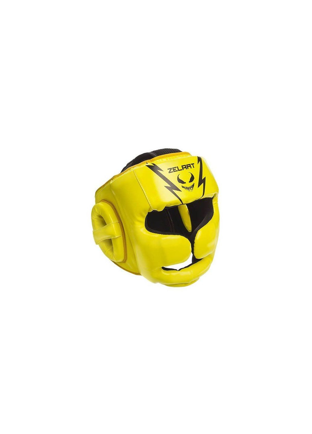 Шолом боксерський з повним захистом BO-1375 Лимонно-чорний, (37363094) Zelart (323036658)