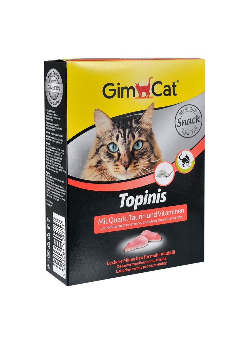 Вітаміни GimCat Topinis сир для поліпшення обміну речовин 180 таблеток (4002064409757) Gimborn (279568459)
