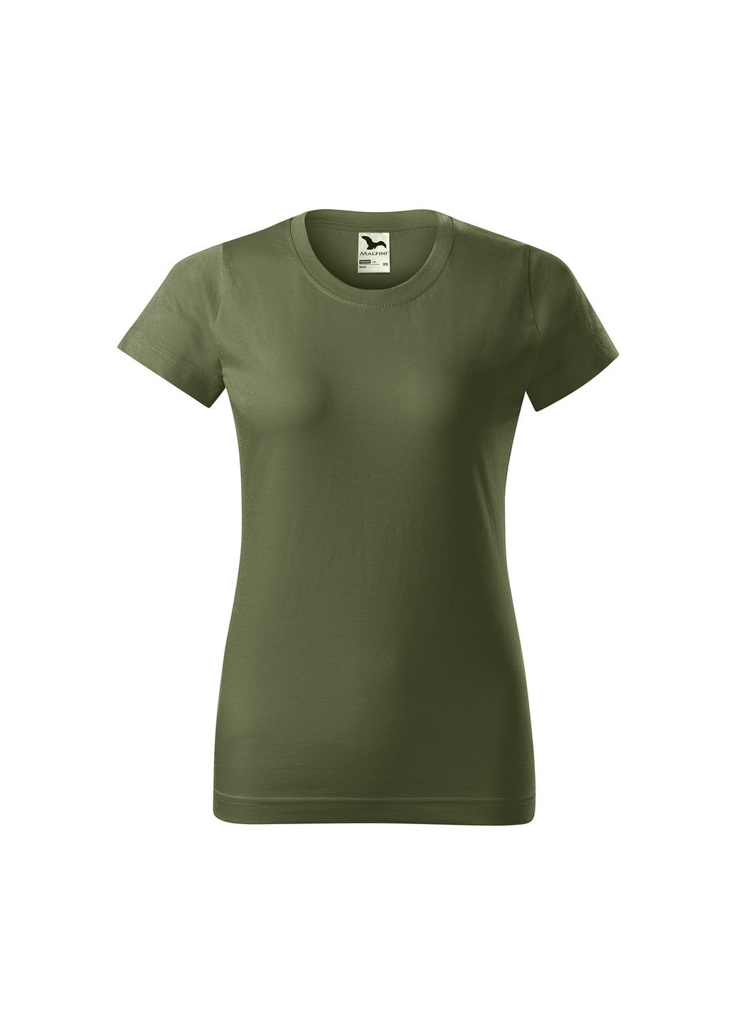 Хакі (оливкова) всесезон футболка жіноча бавовняна однотонна хакі 134-09 з коротким рукавом Malfini Basic