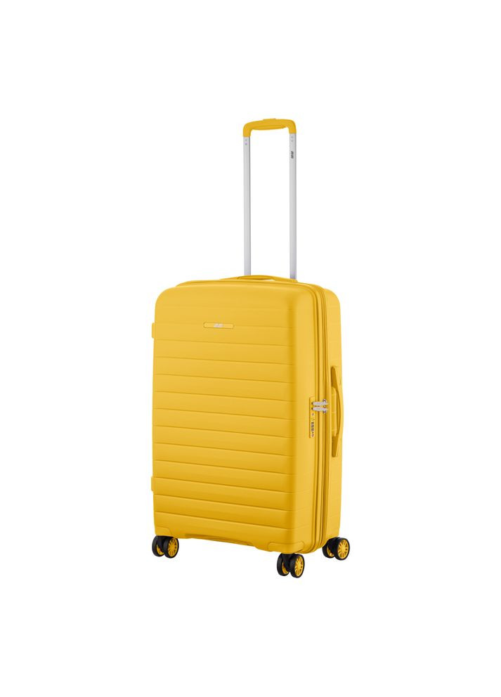 Валіза, Aero, поліпропілен, середня, 63/78 л, TSA, 4 колеса, EXP, бурштиново-жовтий 2E (370614824)