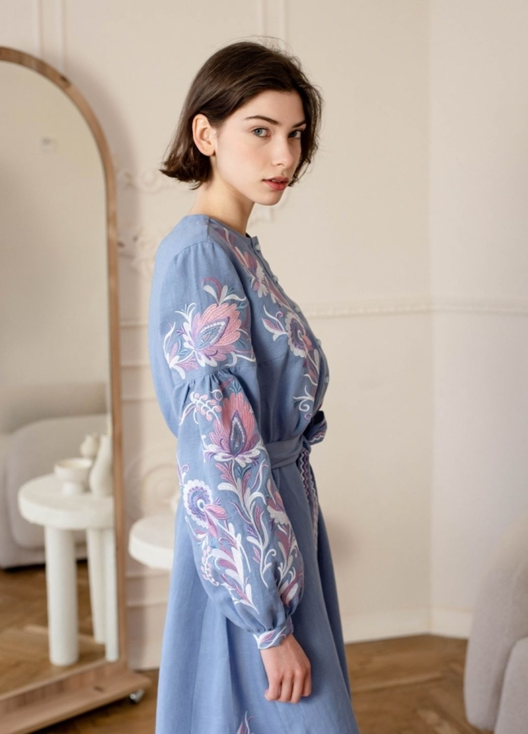 Светло-голубая платье Vyshyvanka узор украинская символика (331291009)