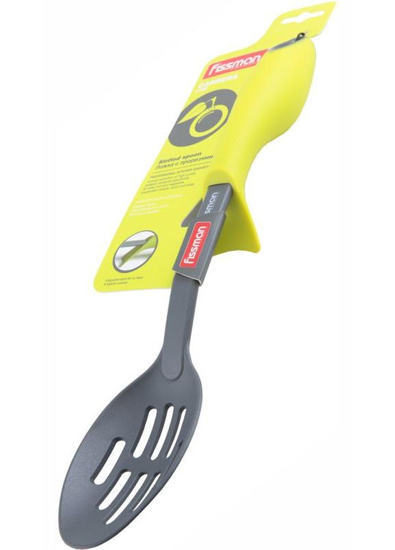 Ложка поварская с прорезями нейлоновая 32 см для антипригарной посуды кухонный инструмент Fissman (368991139)