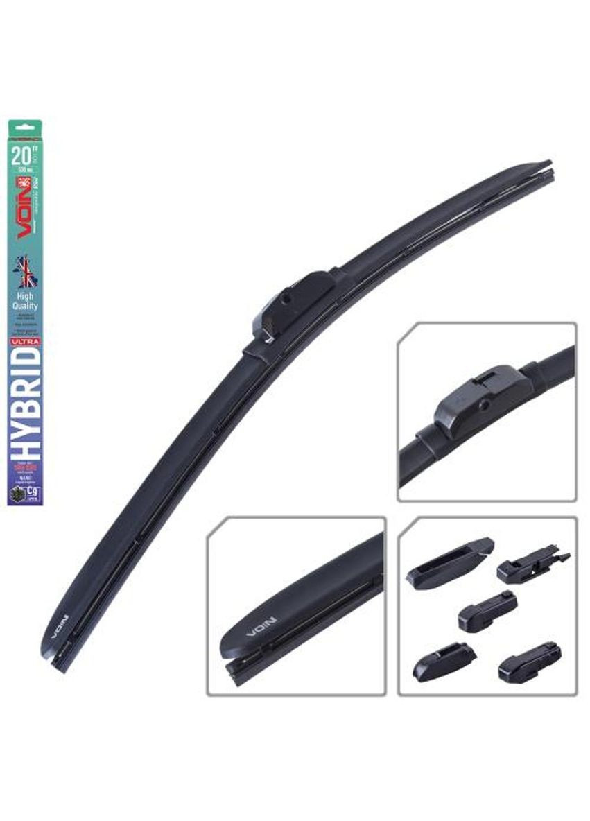 Двірники 20"-500мм. (Щітки склоочисника гібридні 20"-500мм (TPX6M-20") HYBRID Ultra (6 адаптерів) VOIN (360505641)