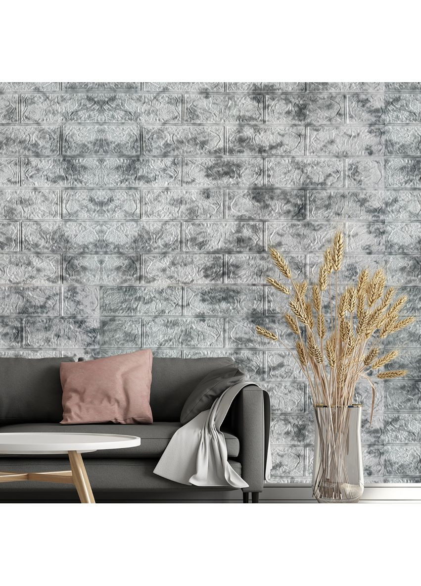 Самоклеющаяся декоративная 3D панель под кирпич мрамор 700x770x3мм (218-3) 3D Loft (365957093)