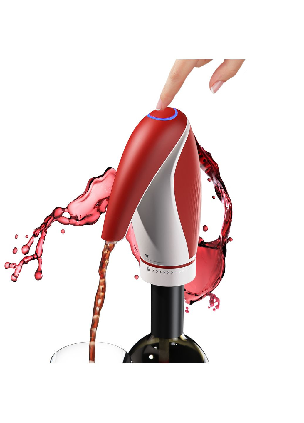 Акумуляторна помпа аератор для вина з вакуумними корками Zally Wine Pump KD-6 Red No Brand (366653307)