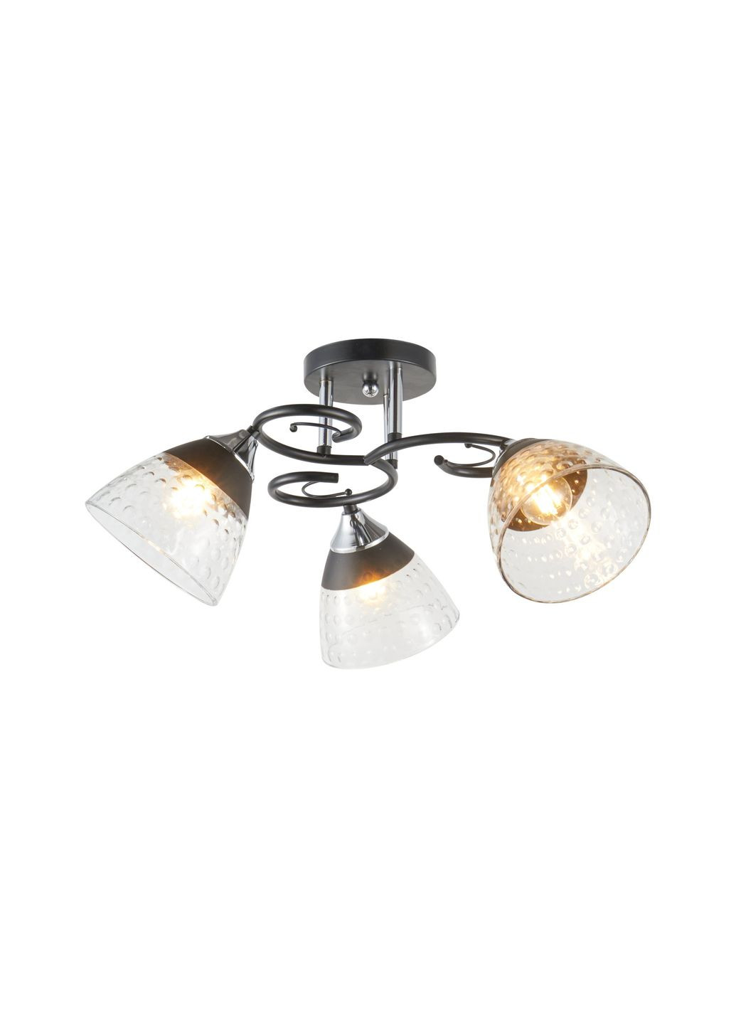 Люстра стельова на 3 плафони IS 6331-3 (Чорний+Хром) Valeso (353746794)