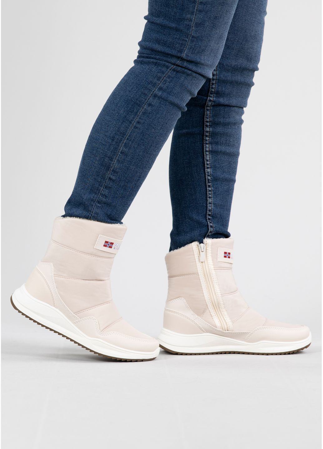 Жіночі дутики зимові з хутром бежеві (N 2 беж) Paolla (366423834)