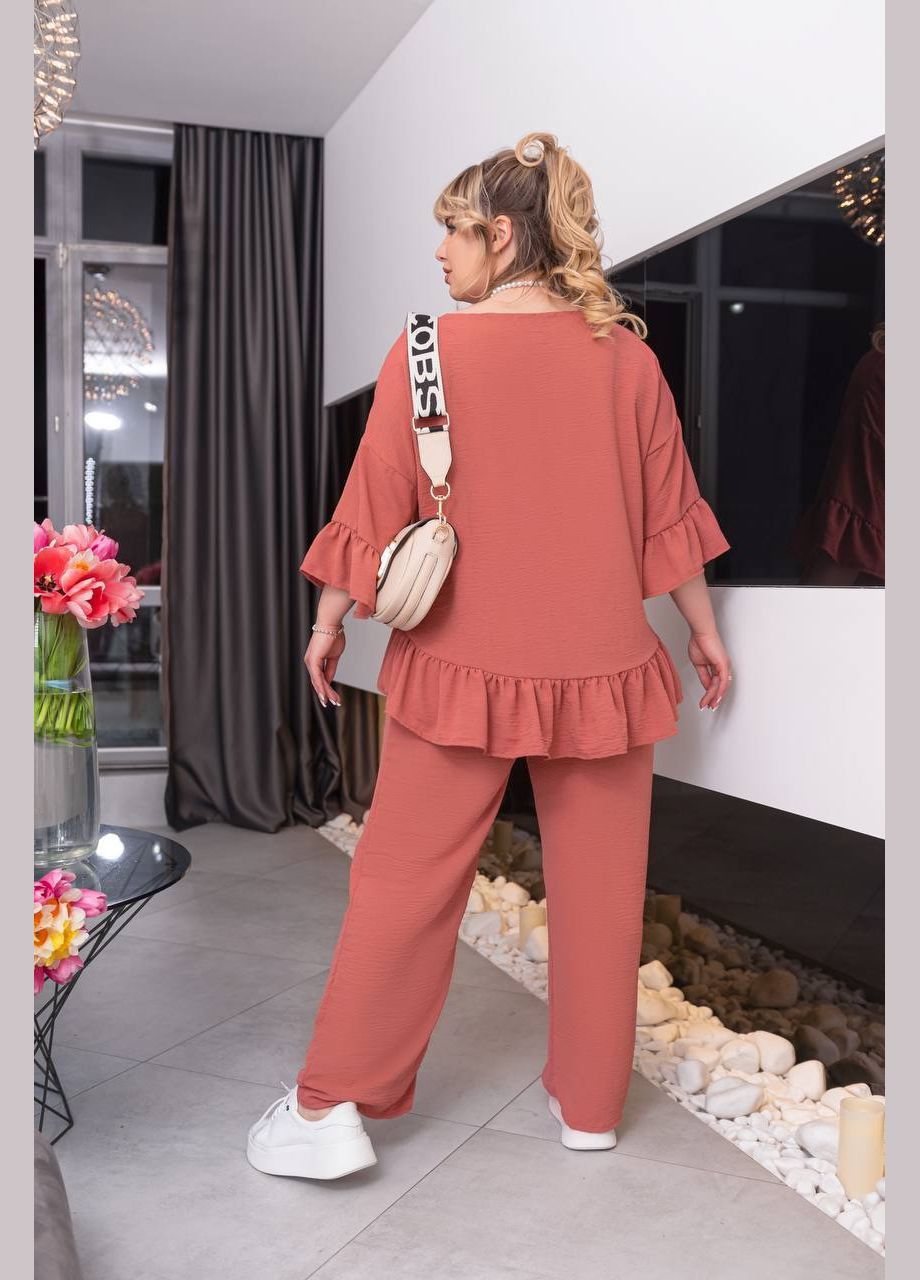 Жіночий костюм-двійка колір персиковий р.48/50 454466 New Trend (290111540)