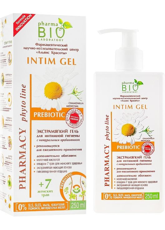 Екстрам'який гель для інтимної гігієни Intim Gel 250ml (523769-31016950) Pharma Bio Laboratory (368637796)