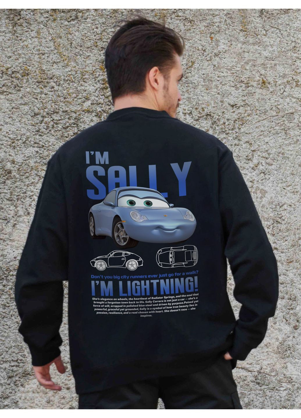 Чорний чоловічий утеплений оверсайз світшот на флісі з принтом sally Without однотонний без декору (361057473)