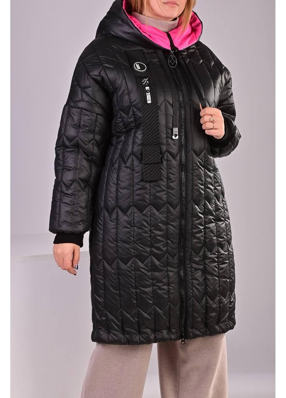 Чорна зимня куртка пальто жіноча зимова чорна куртка-пальто No Brand Жіноча зимова куртка