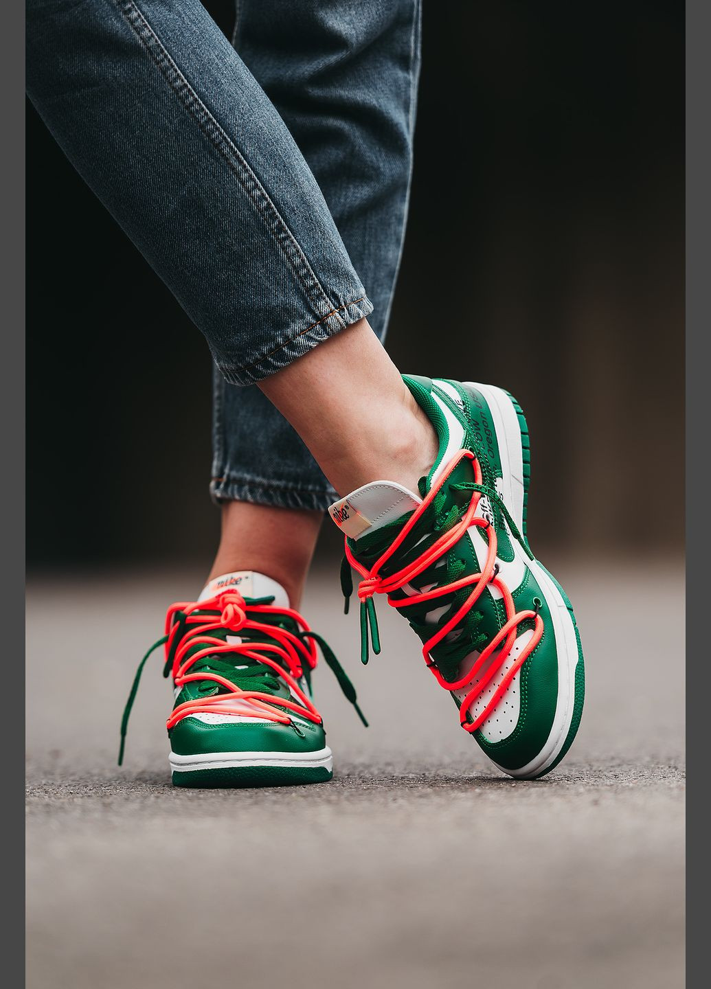 Зелені кросівки унісекс Nike Dunk Low x Off-White