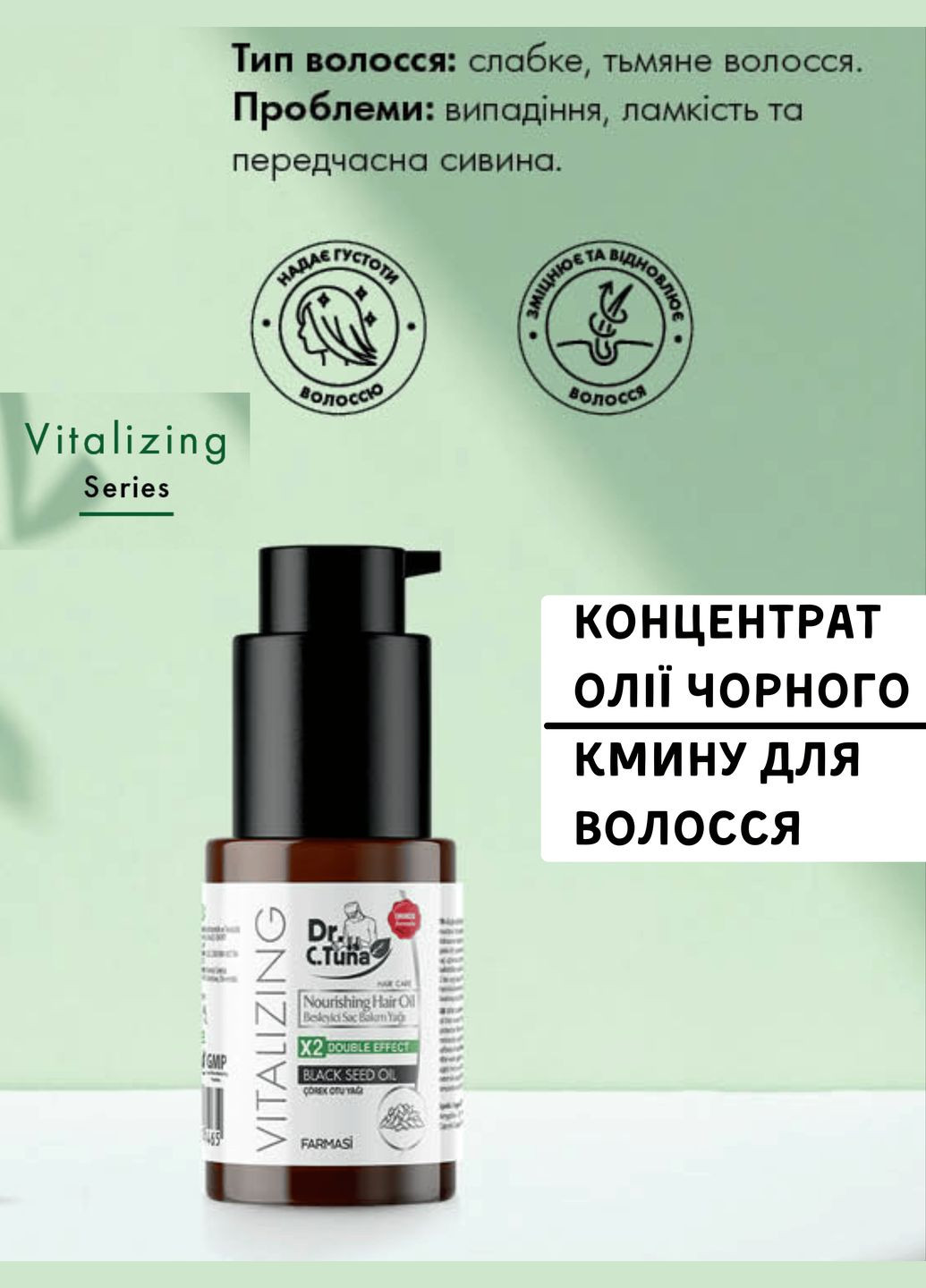 Концентрат олії чорного кмину для волосся Vitalizing 30 мл Farmasi (294944666)