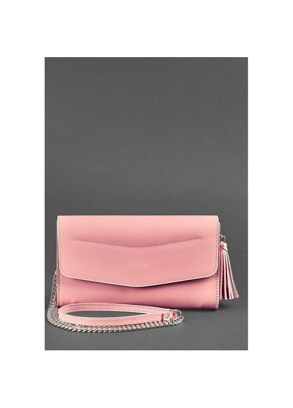 Сумка жіноча шкіряна через плече з ремінцем Еліс рожева BlankNote (302008172)