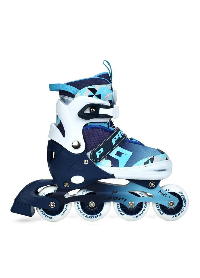 Раздвижные ролики для детей с алюминиевой рамой с шнуровкой и баклей для активного отдыха и спорта Profi (368756658)