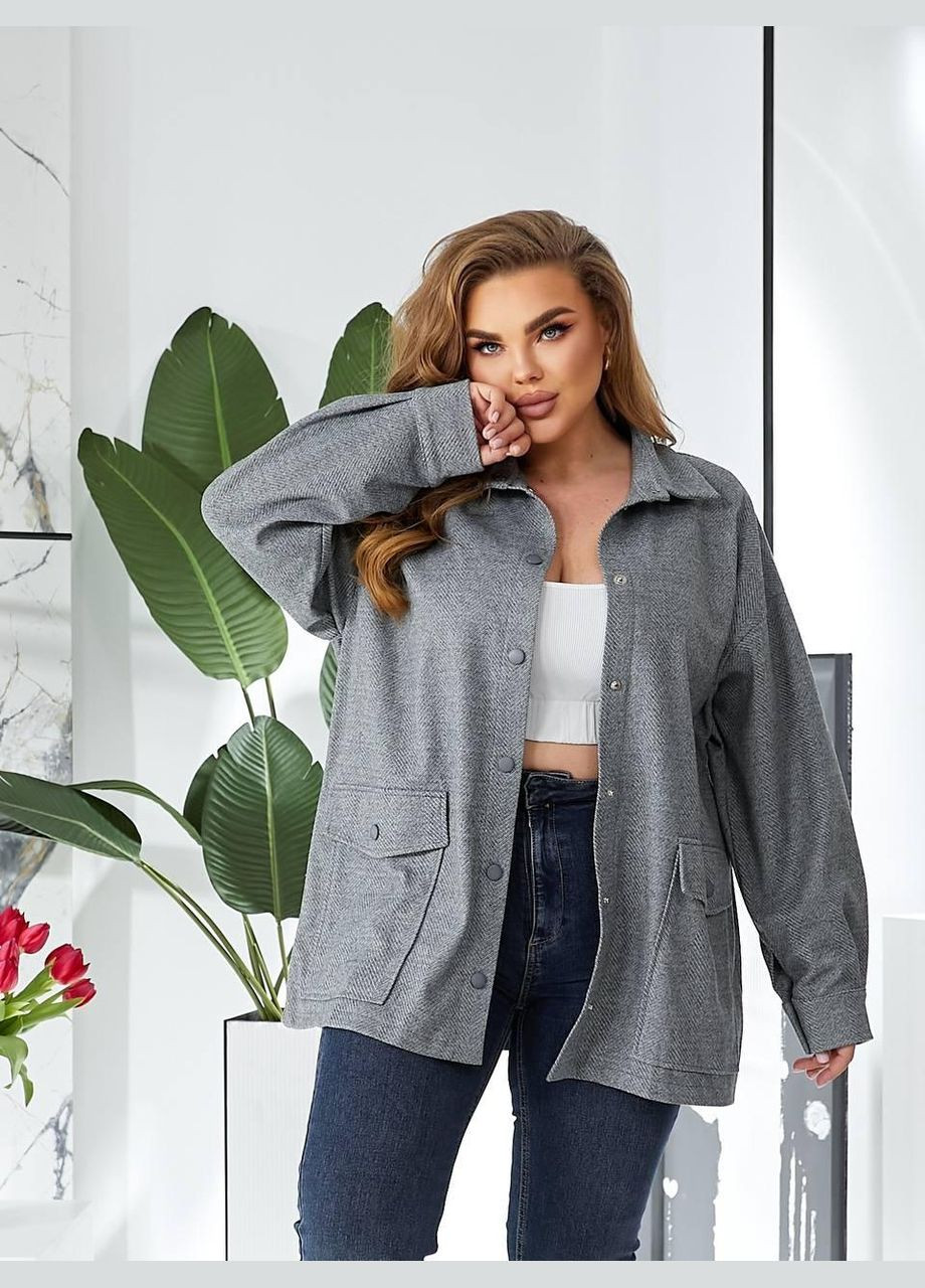 Женская пиджак - рубашка SF-257 Серый, 50-52 Sofia (284724610)