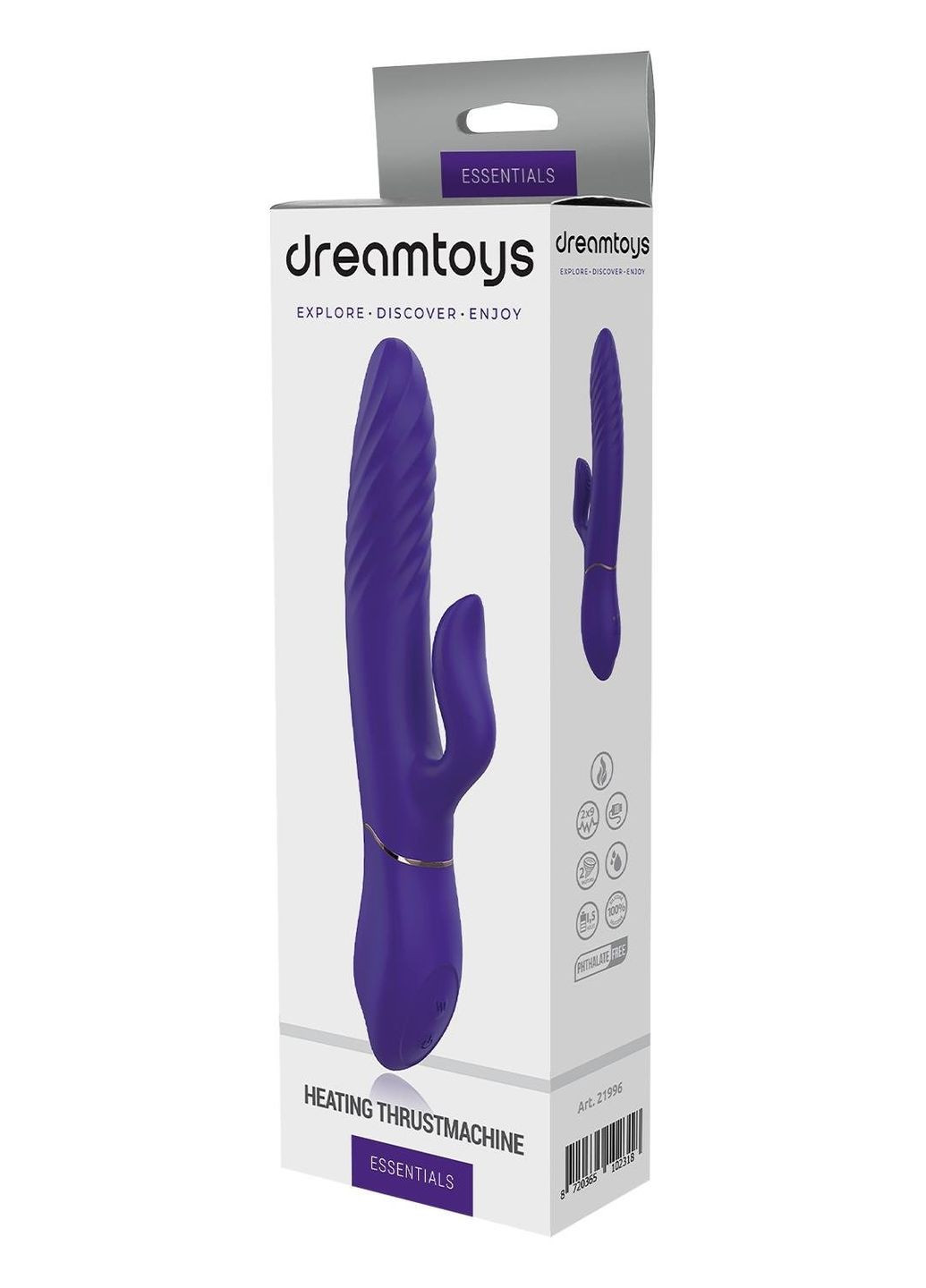 Подвійний вібратор-кролик Vibes of Love з функцією підігріву, фіолетовий Dreamtoys (327873437)