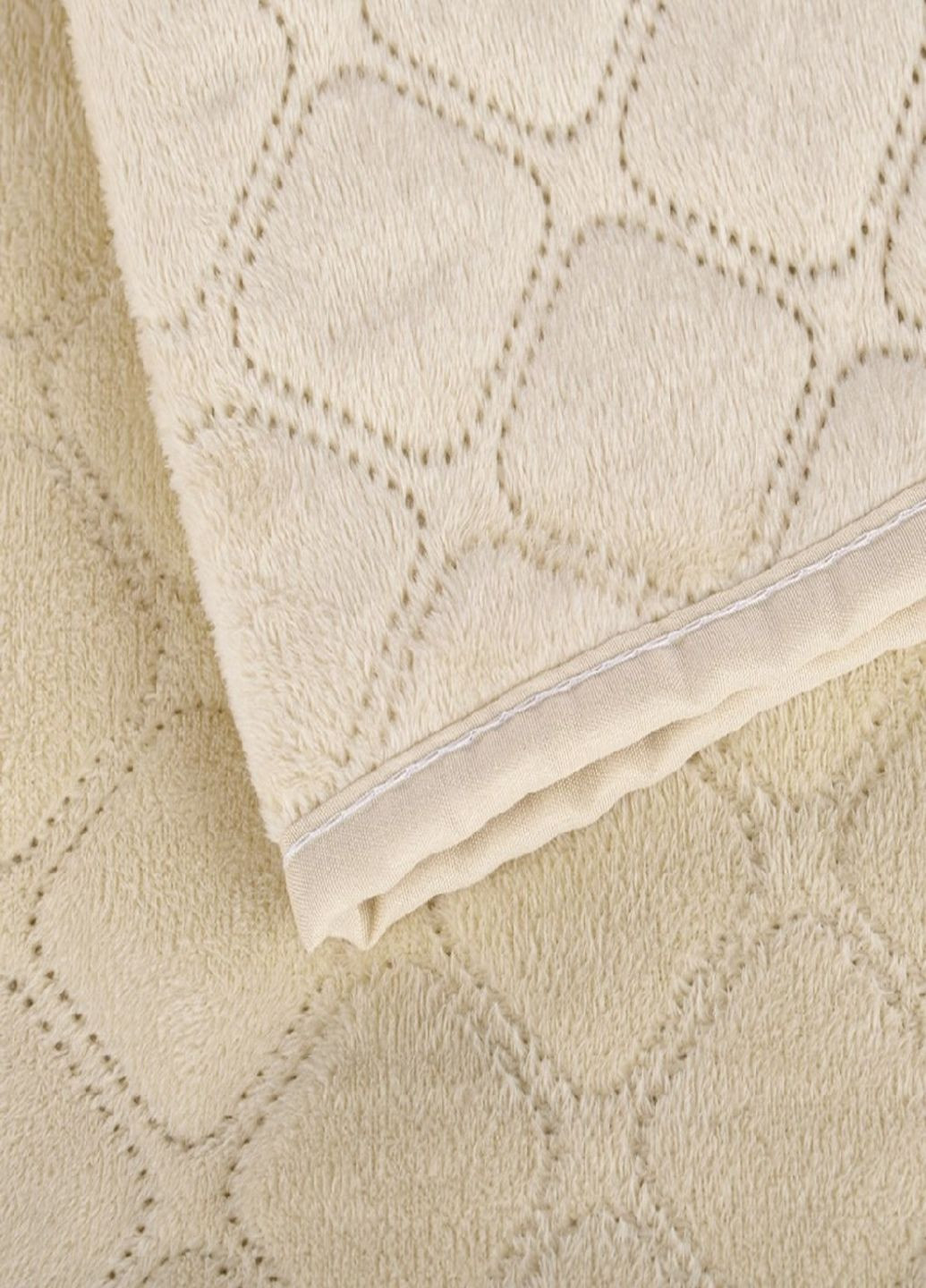 Покрывало . Покрывало 150х210 см. Покрывало Велюр цвет бежевый. ТЕП Покривало (322062542)