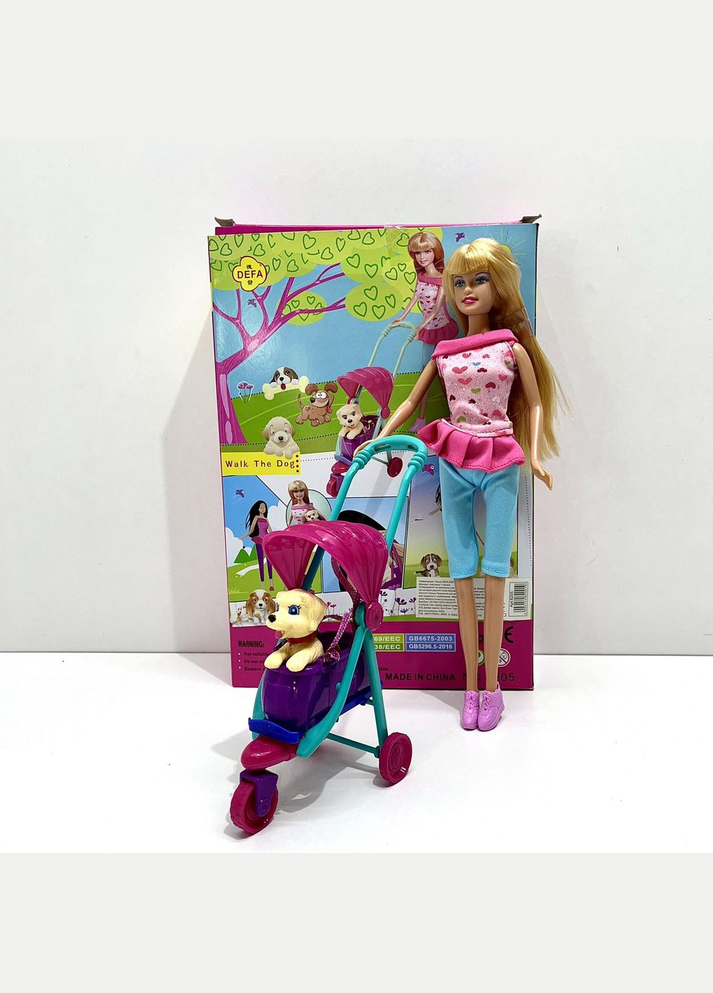 Кукла с собачкой и коляской 29 см (8205) Defa (324834473)