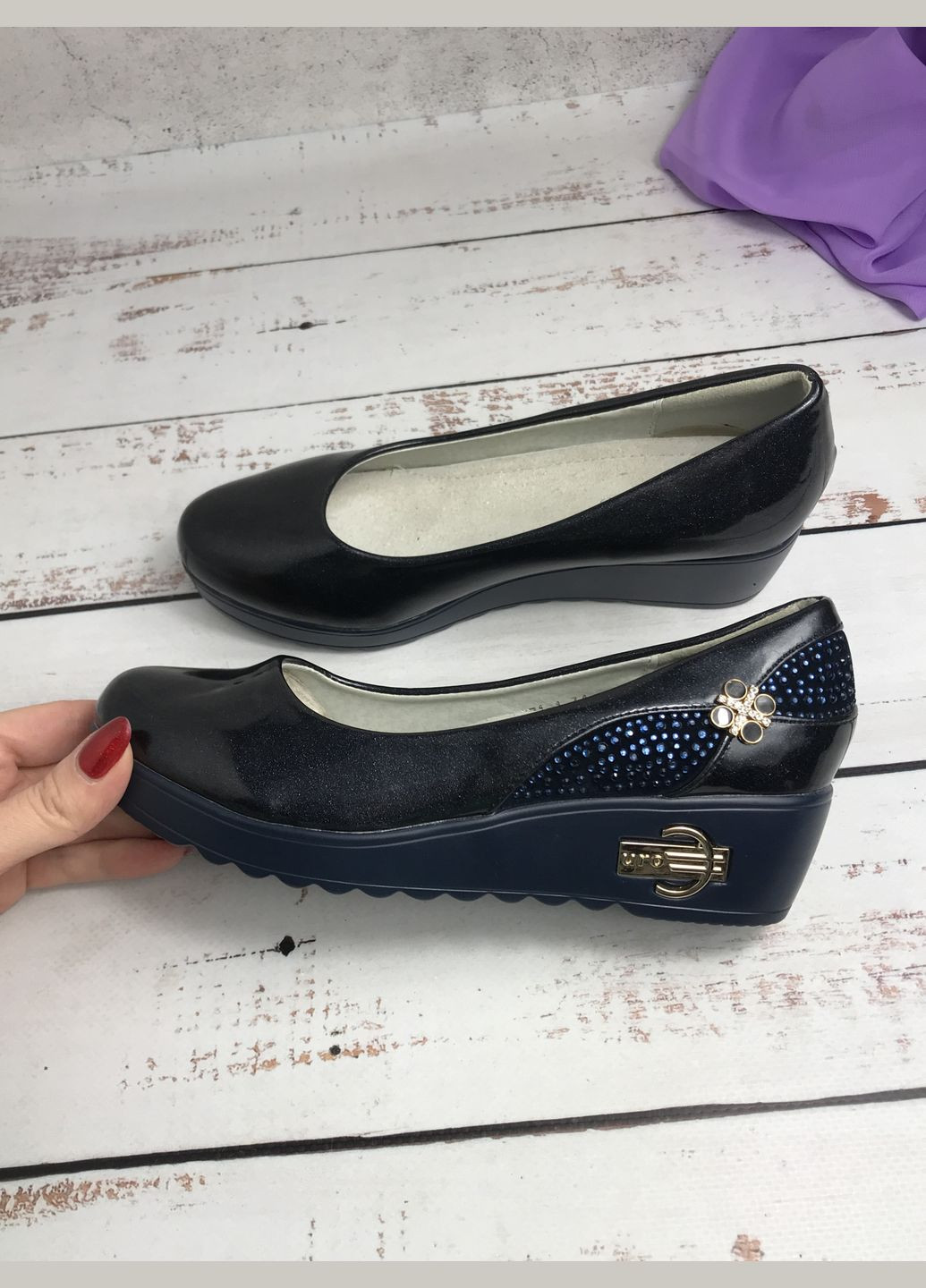 Туфлі дитячі лаковані для дівчинки Темно-синій (802) W.Niko (347236262)