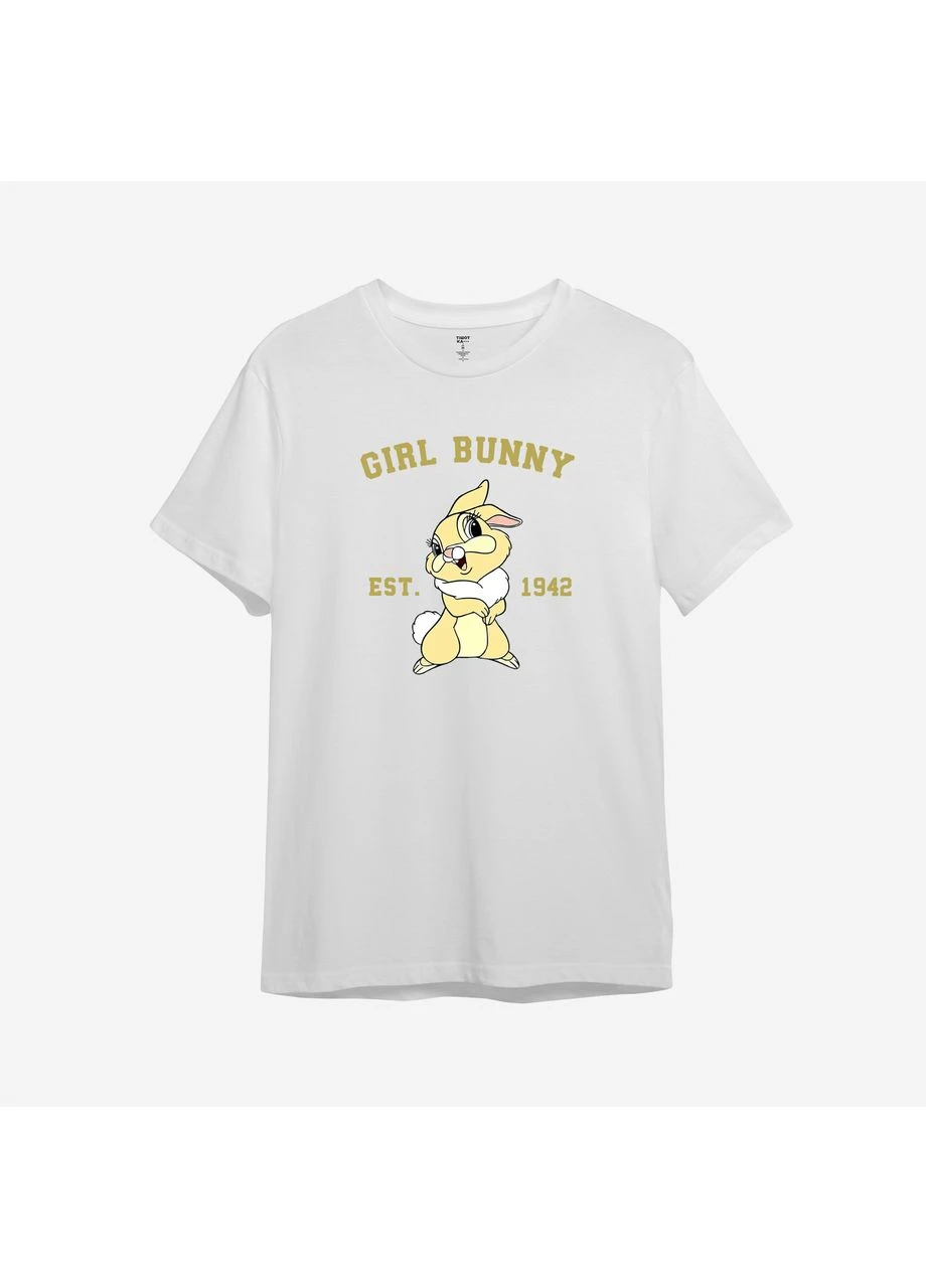 Біла демісезонна дитяча футболка з принтом "girl bunny". bambi (10923465204) ТiШОТКА