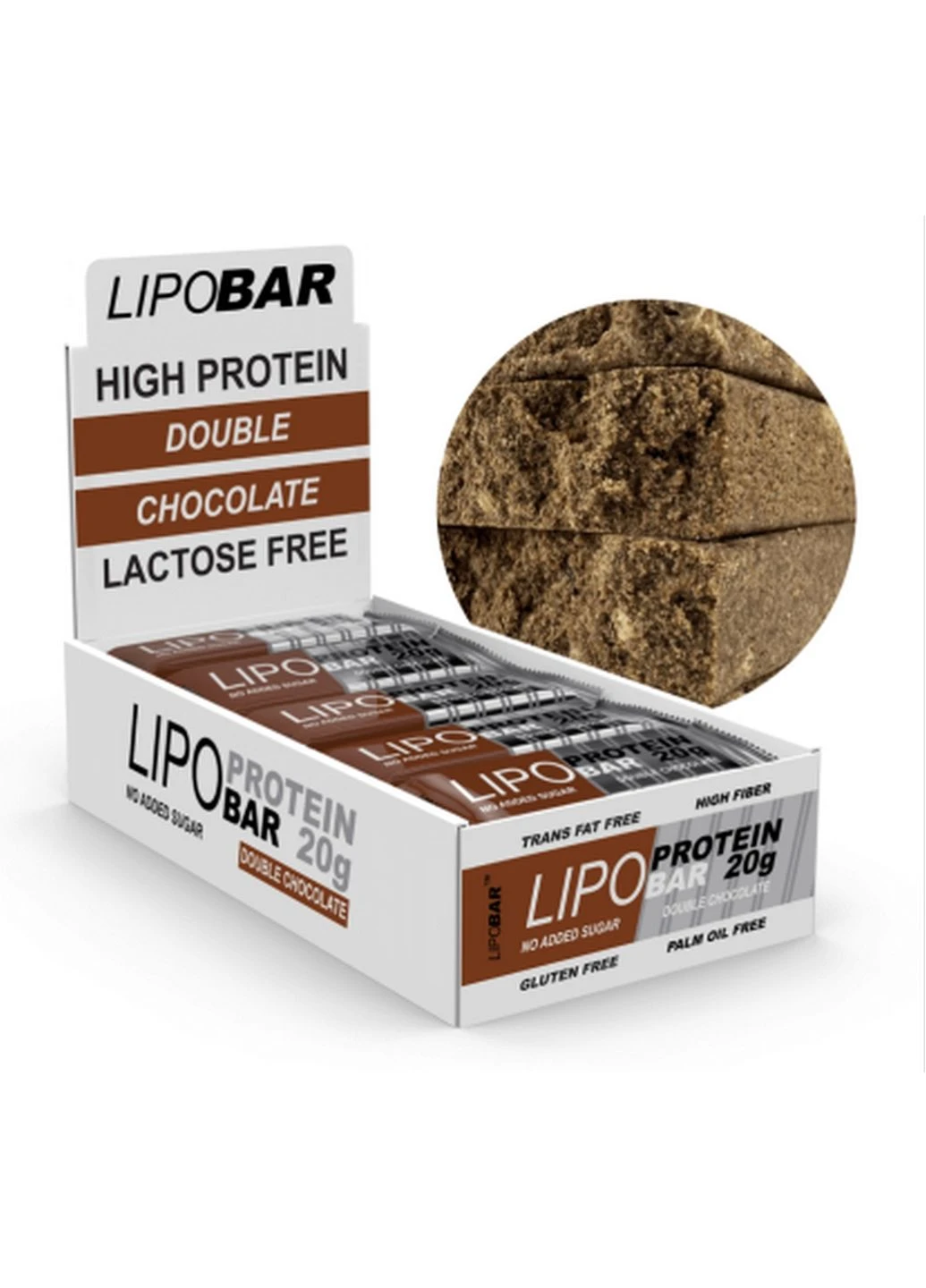 Протеїновий батончик - 20x50g Double chocolate Lipobar (296189906)