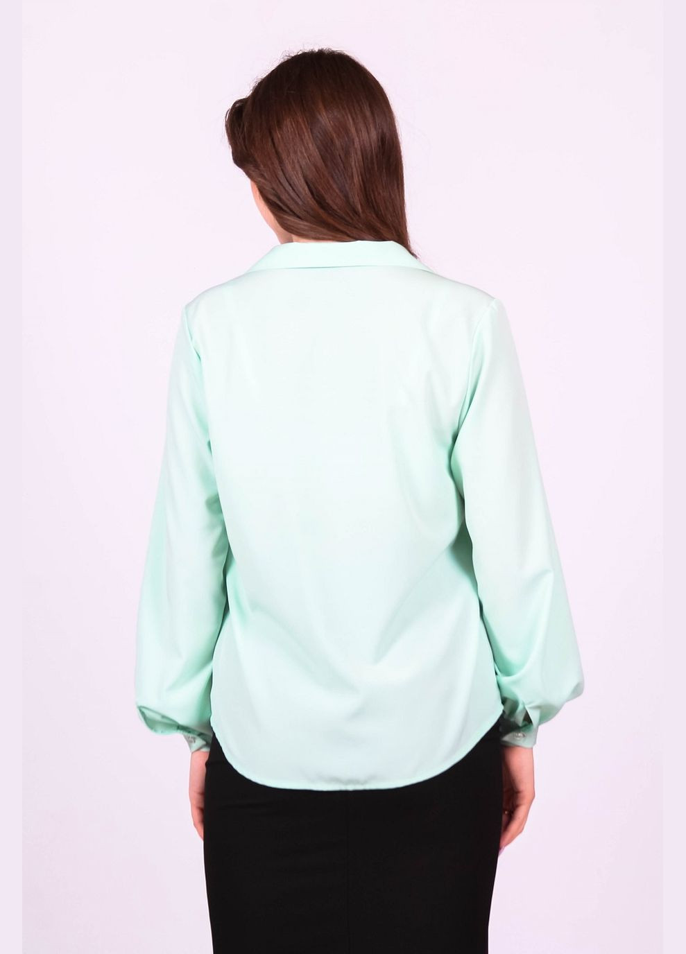 Мятная блузка женская 052 однотонный софт мятная Актуаль