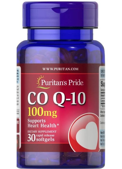 Коензим Q-10 для сердця Puritan's PrideCo Q-10 100 мг 30 капс Puritans Pride (357340135)